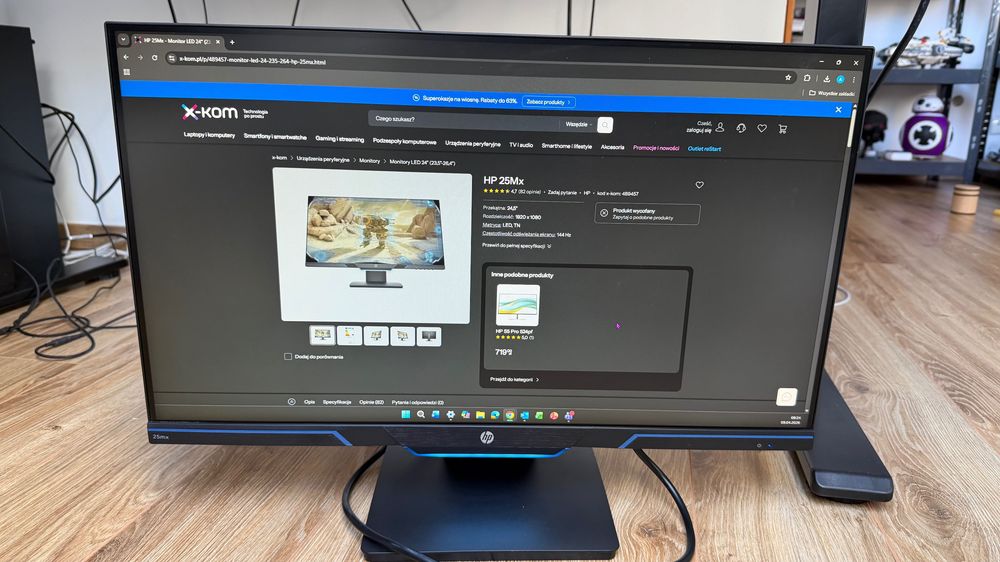 Monitor gamingowy HP 25Mx 144 Hz | Matryca 24,5” | Stan doskonały