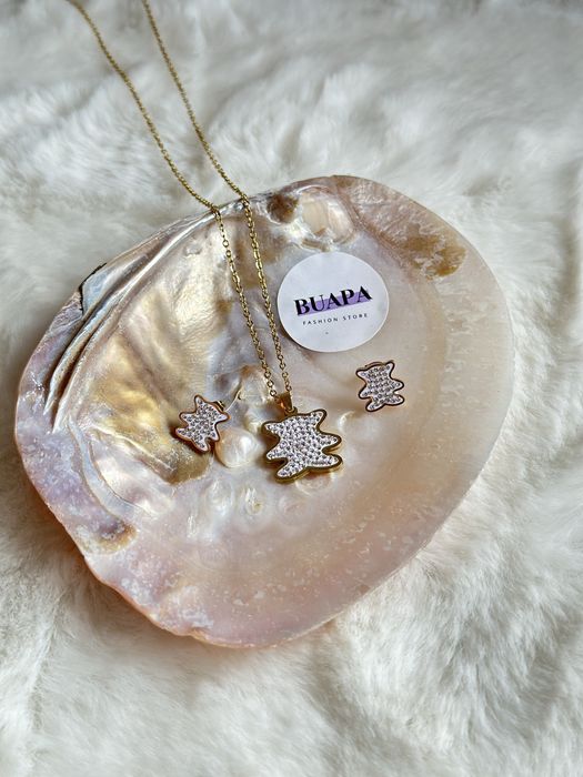 Colar e Brincos em aço