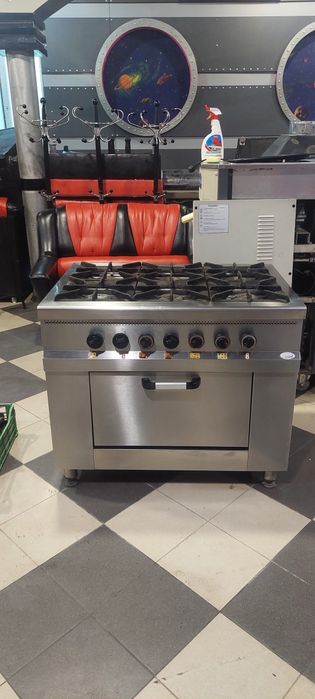 Професійна газова плита PIMAK на 6 комфорок та газова духовка