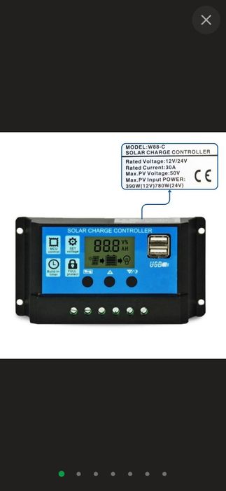 ШИМ контролер заряду сонячної батареї KW1230 ШИМ 12/24В 30А