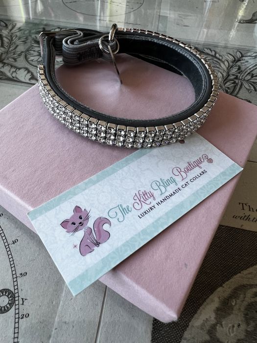 coleira de brilhantes para gato