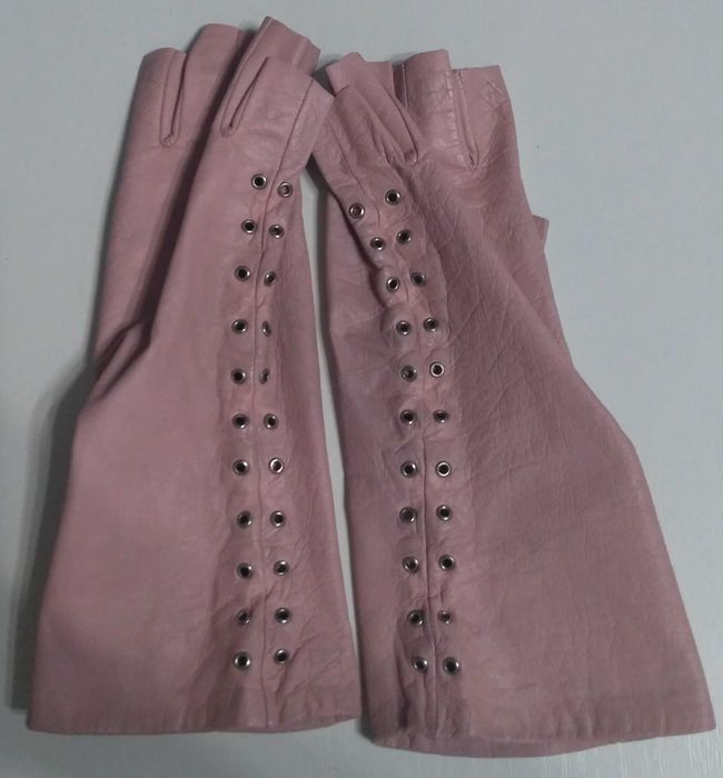 Женские перчатки митенки межсезонные без подкладки светло розовые,