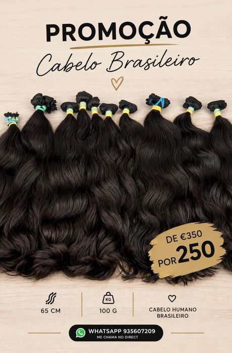 Cabelo Brasileiro 65cm 100%Humano
