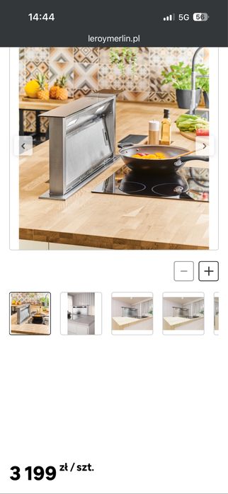 OKAP WYSPOWY SPIRIT czarne szklo 90cm NOWY