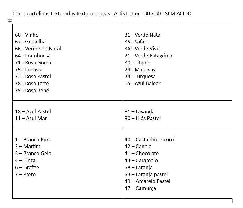 Cartolina/Cardstock com Textura Canvas - 30 x 30 cm - 0,60€ cada