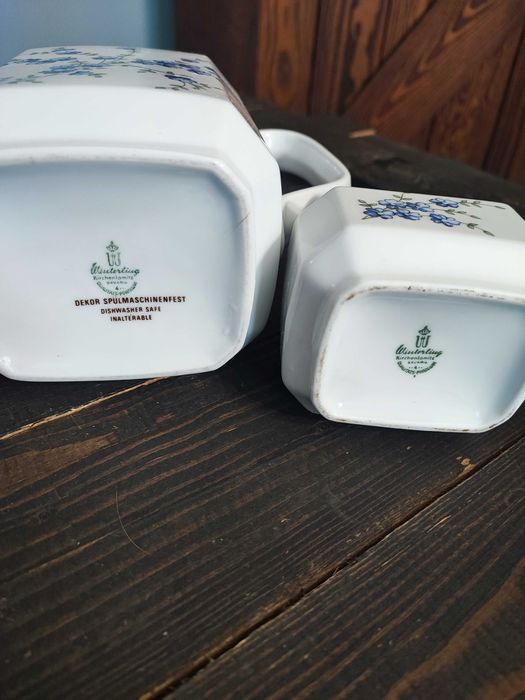 Dzbanek mlecznik cukierniczka srodek stołu Winterlig niezapominajki