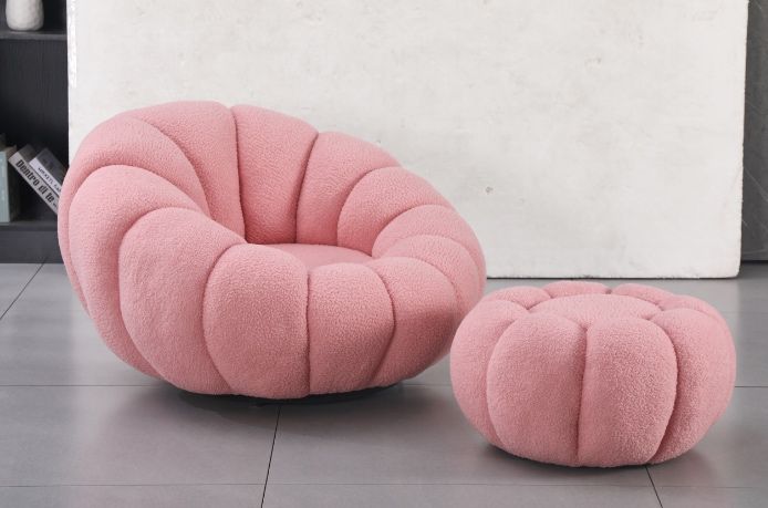 Fotel pufa dynia zestaw sofa obrotowe buckle bezowy roz cala polska