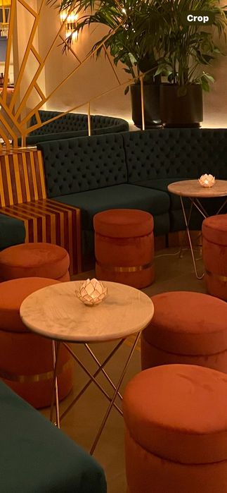 Mesa bar/restaurante redonda em mármore