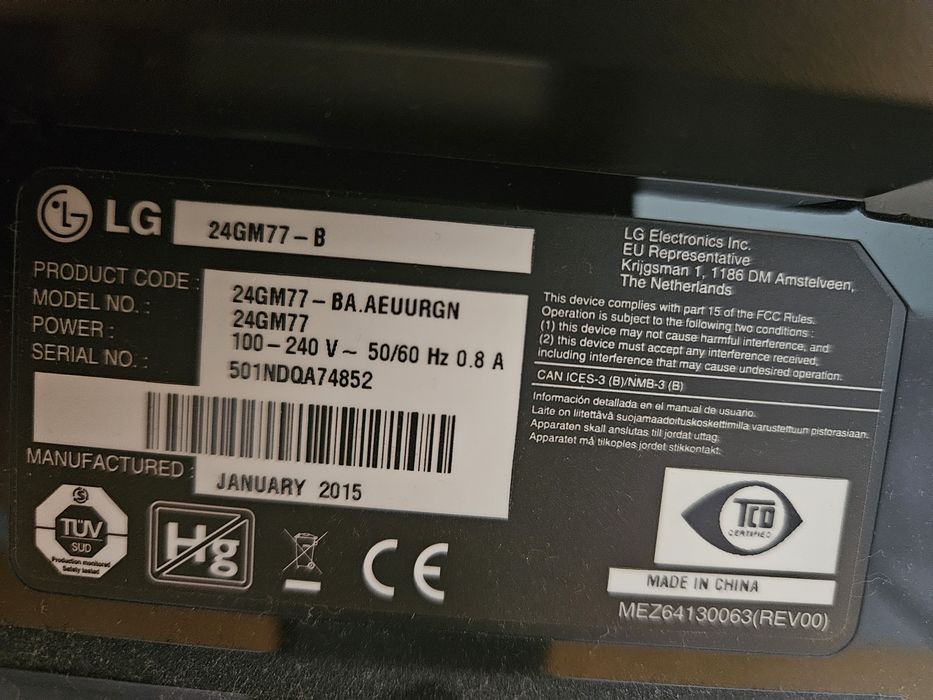 Monitor LG 24GM77‑B. 24 cale