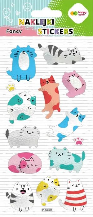 Naklejki Dekoracyjne Fancy 3D Lazy Cats Leniwe Koty Happy Color. Happy Color. Nowy Produkt