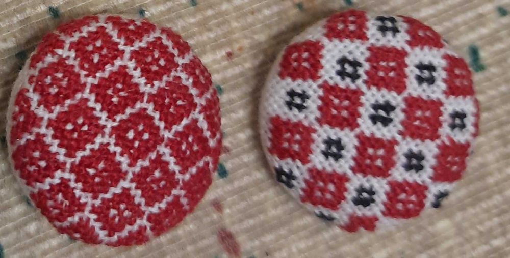 Пуговица декоративная вышивка крестиком 2,2 см