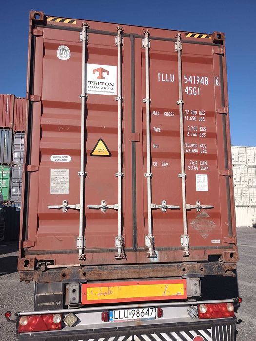 Kontener morski magazynowy 40 HC, 12 metrowy, podwyższany, transport