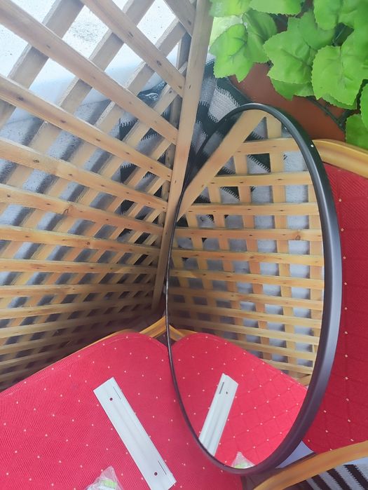 Lustro Okrągłe Czarne Loft ścienne na ścianę wiszące Lusterko Anyhi