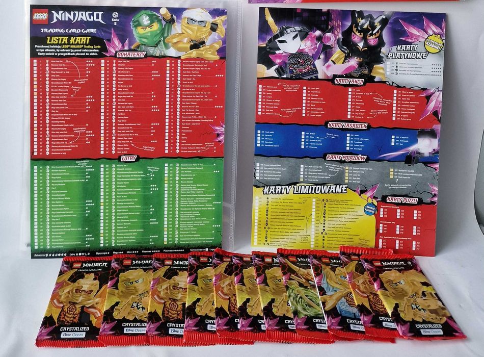 LEGO NINJAGO 8 Crystalized Album+ karty 120+ZŁOTA+klocki