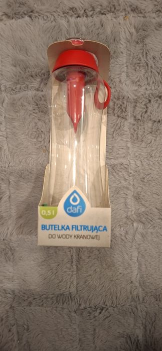 Nowa butelka filtrująca Dafi 0,5L – czerwona, z filtrem do wody kranow
