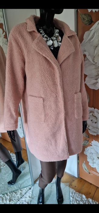 Kurtka na wiosnę Teddy  Róż  Puder lekki  S/M