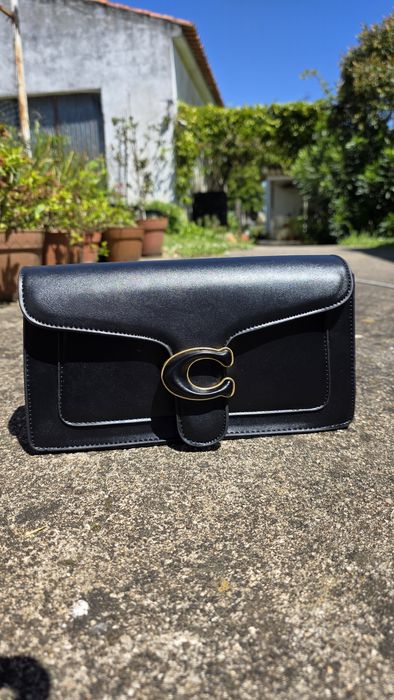 Mala coach em couro preto