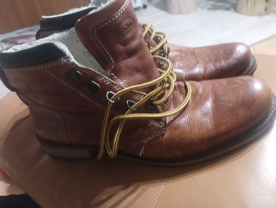 Trzewiki skórzane botki trapery sztyblety ocieplane