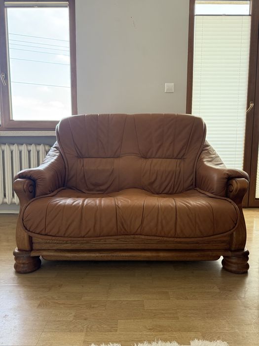 Zestaw wypoczynkowy, skórzany