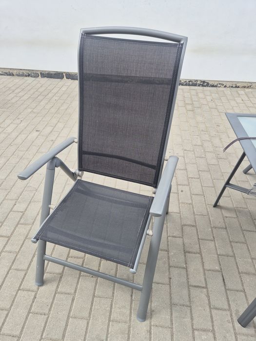 Komplet ogrodowy aluminiowy stół + 4 krzesła  TRANSPORT
