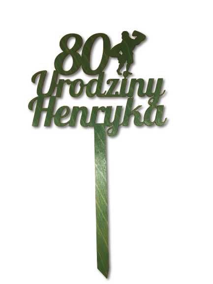 Topper HDF Czarny/Biały na urodziny, wiek, imię, mężczyzna