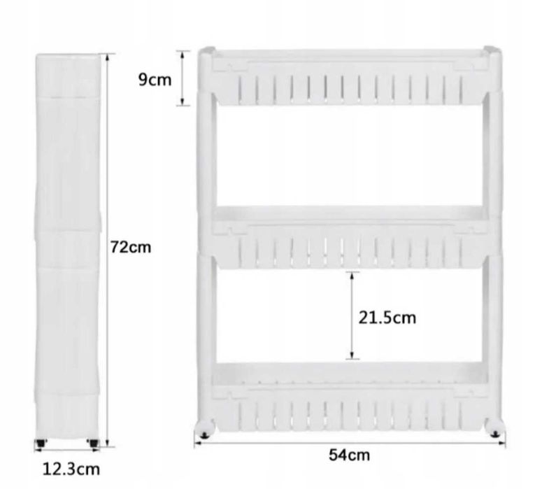 Plastikowy Wózek na Kółkach do Łazienki Biały