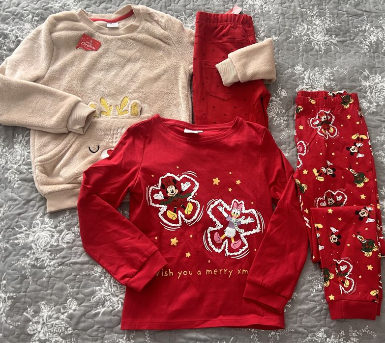 Świąteczna bluza, spodnie i piżama 128