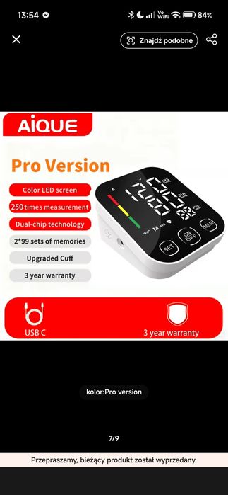 Nowy Ciśnieniomierz baterie lub ładowarka USB C