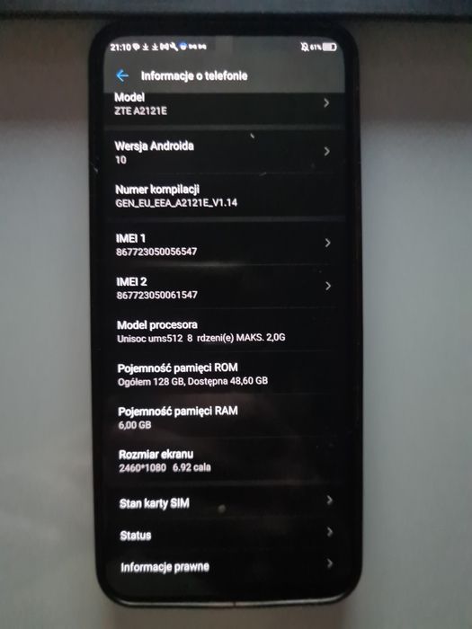 ZTE AXON model A2121