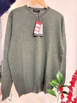 Sweter pako lorente rozmiar M zielony wełna Merino