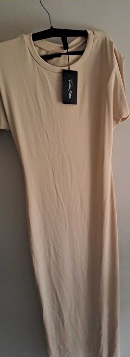 Vestido midi de malha canelada