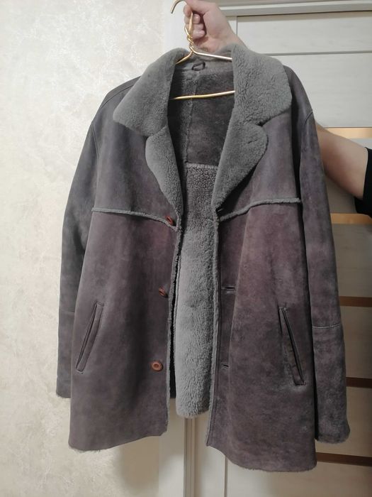 Зимова шкіряна дублянка розмір 52-54