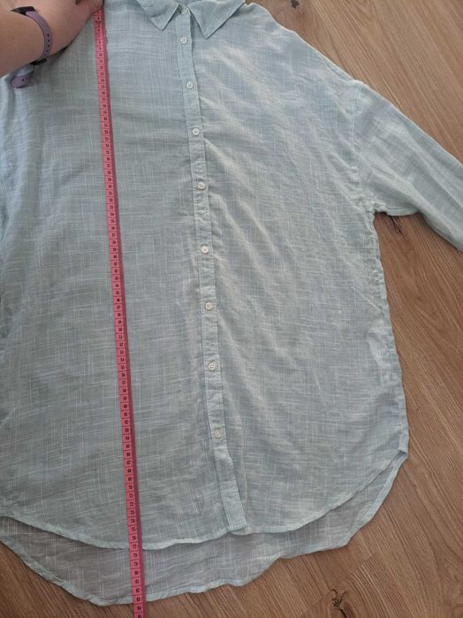 Koszula damska Stradivarius M miętowa, bawełniana, oversize
