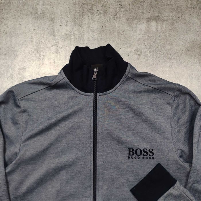 MĘSKA Bluza Elegancka Zip Stójka Bawełna Hugo Boss PREMIUM Classic
