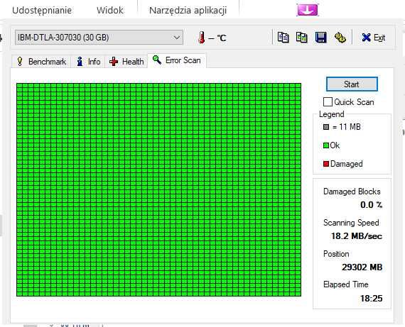 Dysk twardy Deskstar Ibm DTLA-307030  100% sprawny okazja 30GB