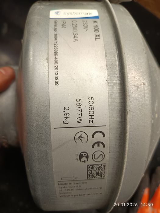 Wentylator kanałowy Systemair K 100 XL 230V | sprawny | markowy