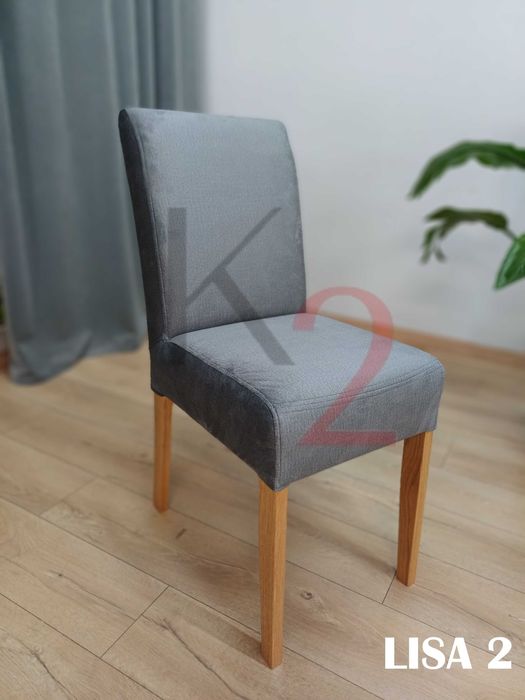 Krzesło DREWNIANE do jadalni, krzesła DĘBOWE tapicerowane, zmywalne