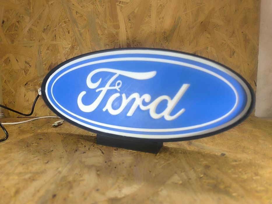 Luminária Decorativa / Lightbox Ford – LED com Cabo USB