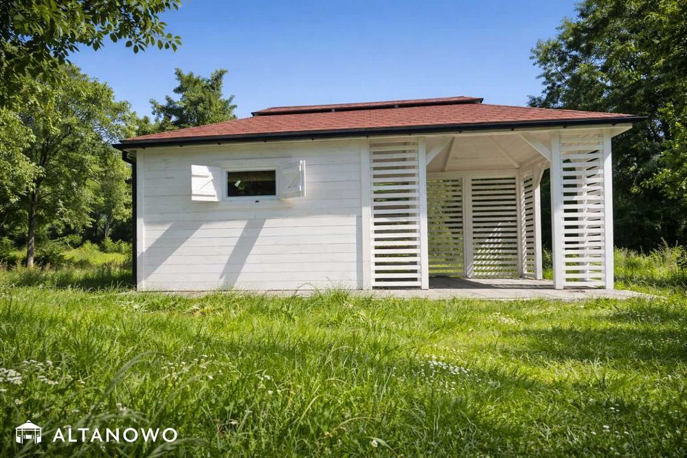 Drewniany domek ogrodowy z altaną letniskowy 3x6 bez pozwolenia | rod