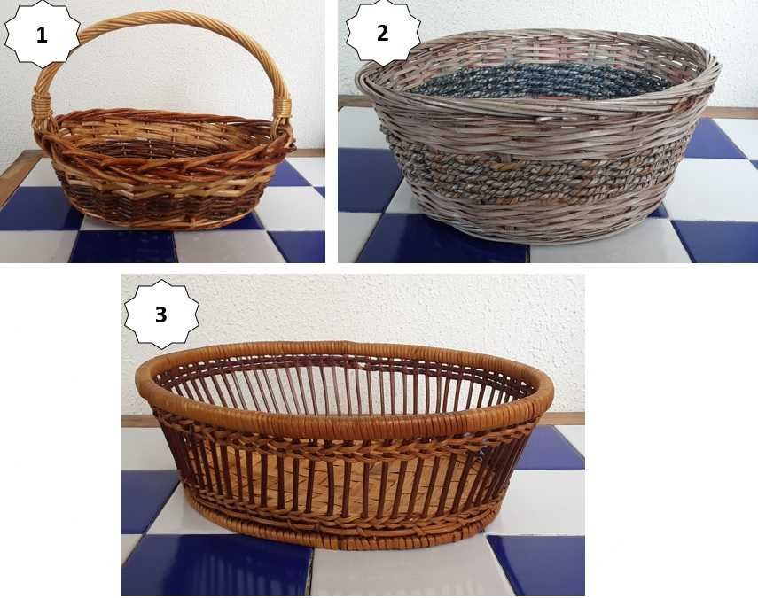 Diversos Cestos em Madeira/Palhinha/Vime - Entre 3€ e 5€!