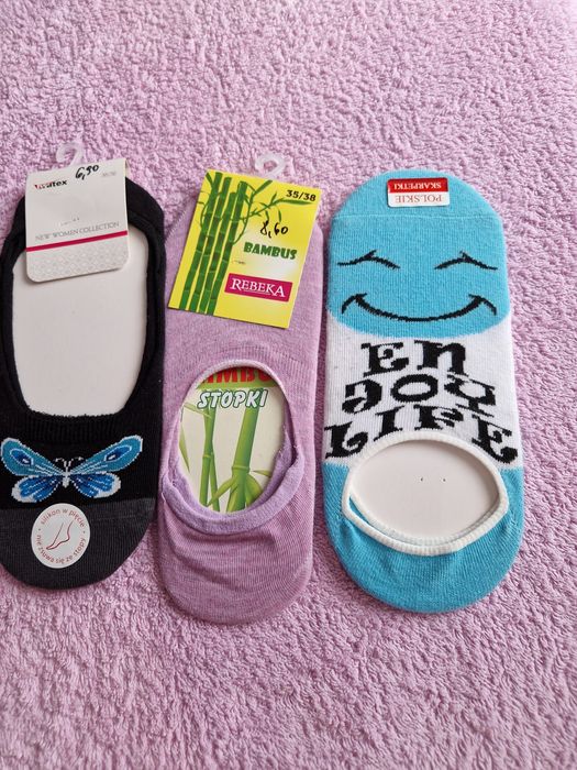 Skarpetki stopki damskie zestaw 3pary