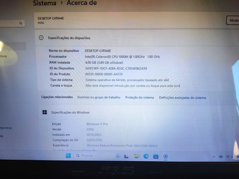 Portátil Asus X55C