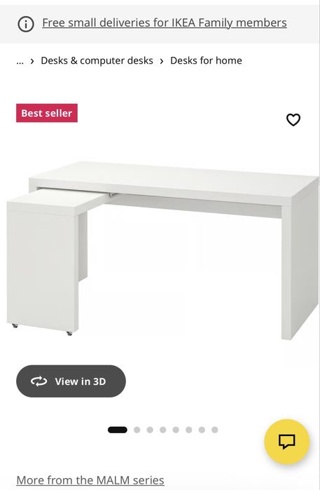 Secretária c/painel extraível MALM/ desk with pull-out panel