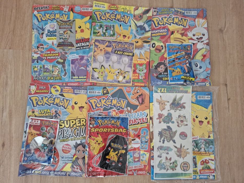 Revistas Pokemon - Cartas, brindes, porta chaves. Pikachu, Charizard