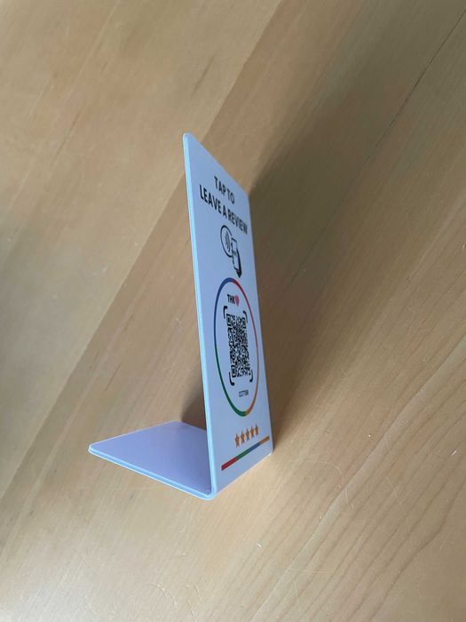 Placa Google Reviews com NFC e QR Code