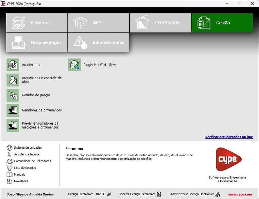 CYPE 2024 (Cypecad + Cype3D + MEP + Gestao + CypeTherm + Infra-Estruturas)