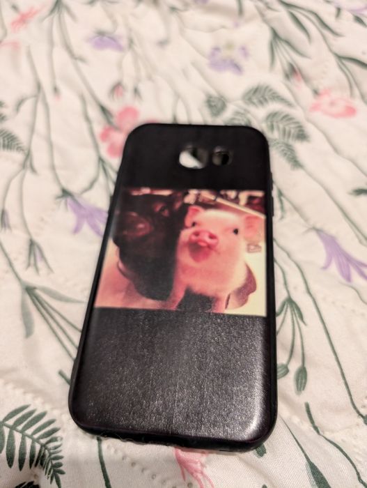 Etui do Samsung A5 - czarne z dwoma świniami