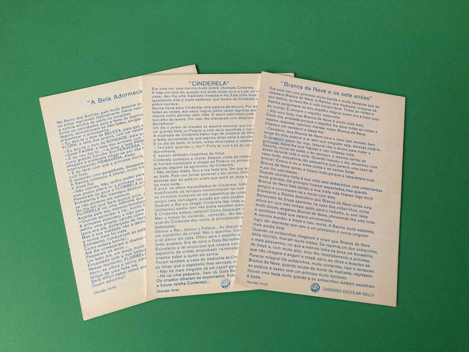 Colecção de Cadernos Escolares Contos Infantis  marca Kelly Anos 70/80