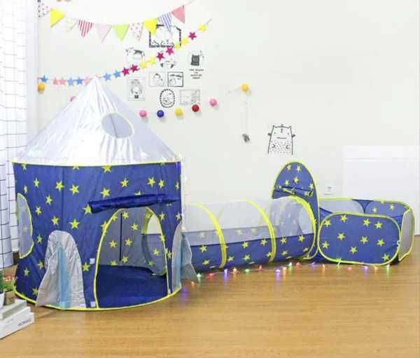 Палатка дитяча домик игровой вигвам Намет дитячий з тунелем 3в1 вігвам