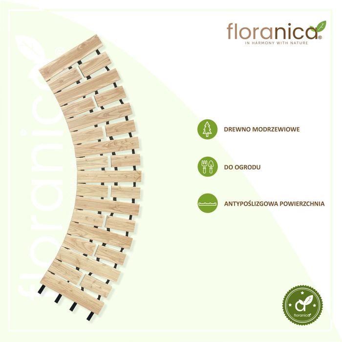 Ścieżka ogrodowa, Rollweg, szerokość 50 lub 30 cm. Rozwijana. Modrzew